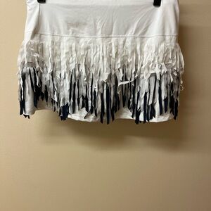 Lucky in Love Ruffled Mini Skirt White and Black Casual